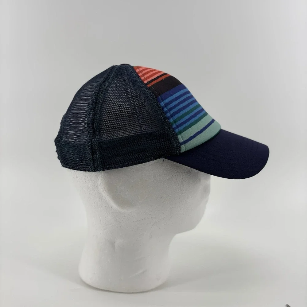 SHARK Youth Trucker Ballcap Multicolored Stripes/Blue Brim Adjustable Mesh Back